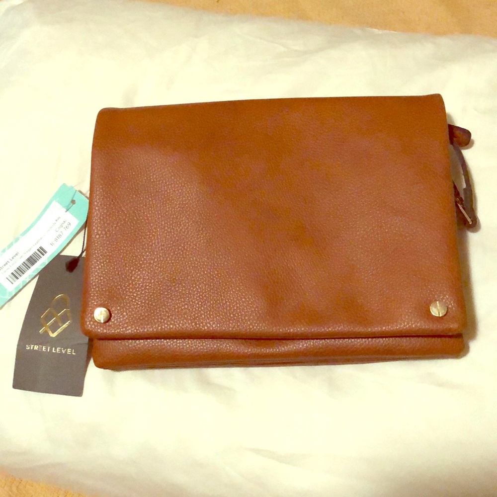 Demi fold over vegan leather crossbody bag